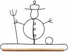 6in Snowman 1/4in Dowel Wire Hanger