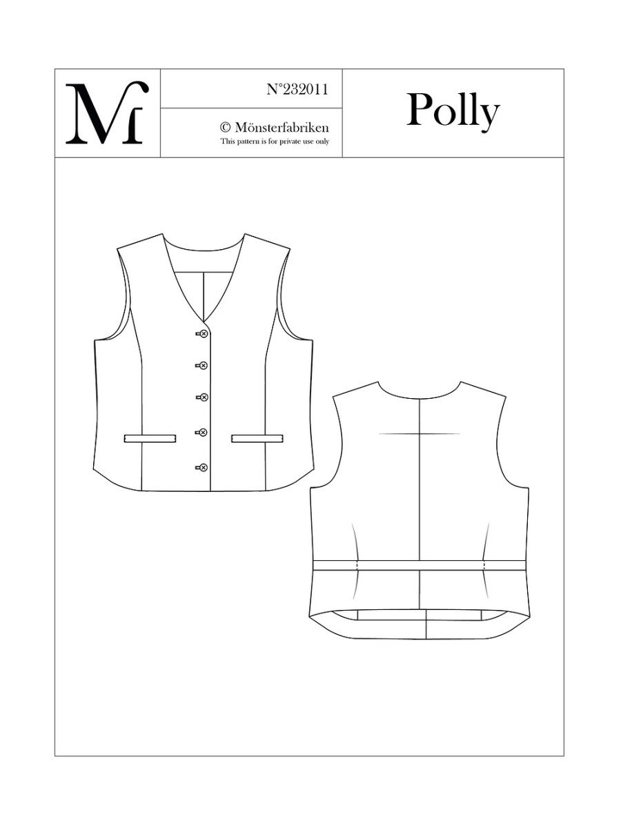 Polly Waistcoat Pattern 96 - 116cm Chest by Monsterfabriken