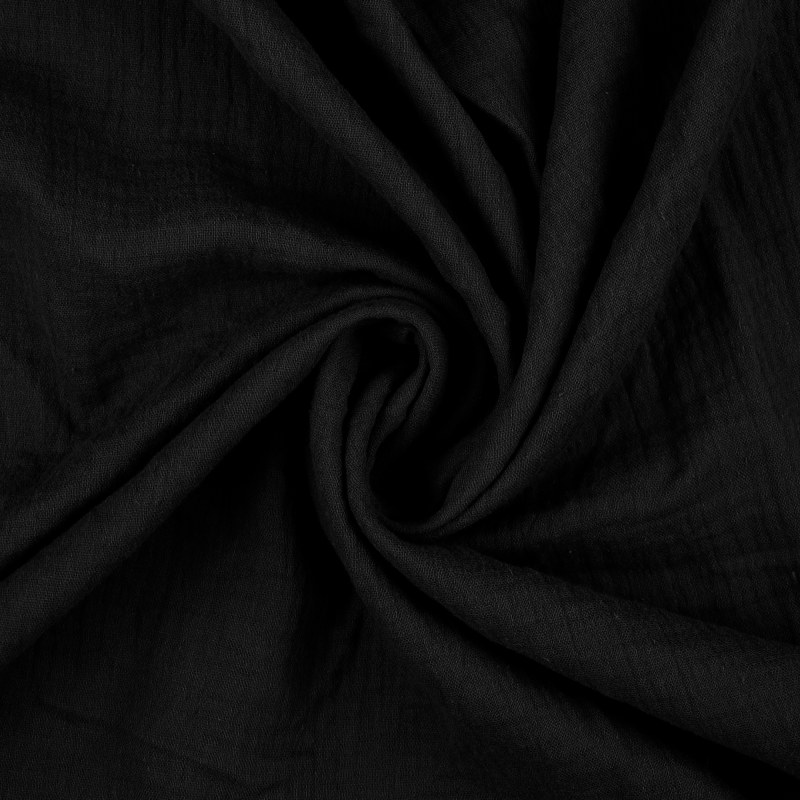 Black Double Gauze from Sakata by Modelo Fabrics
