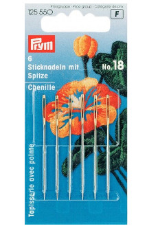 Prym Embroidery Needles Chenille Sharp Point No.18 With 6pcs