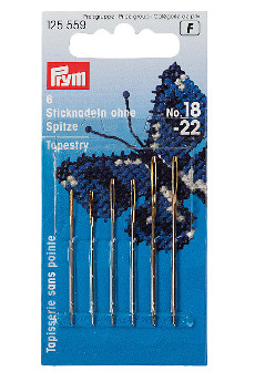 Prym Embroidery Needles Tapestry Blunt Point No.18-22 With 6pcs