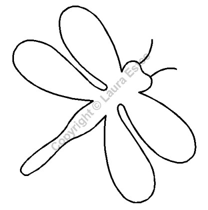 Dragonfly Quilting Stencil Size: 4 in or 11.4cm