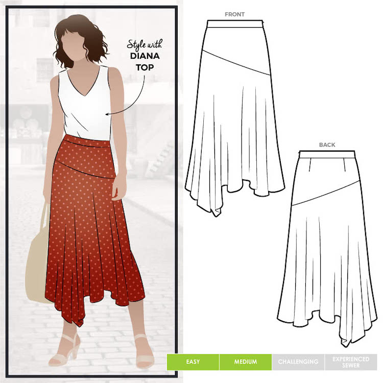 Canterbury Skirt Pattern Size 18-30 By Style Arc ⌛