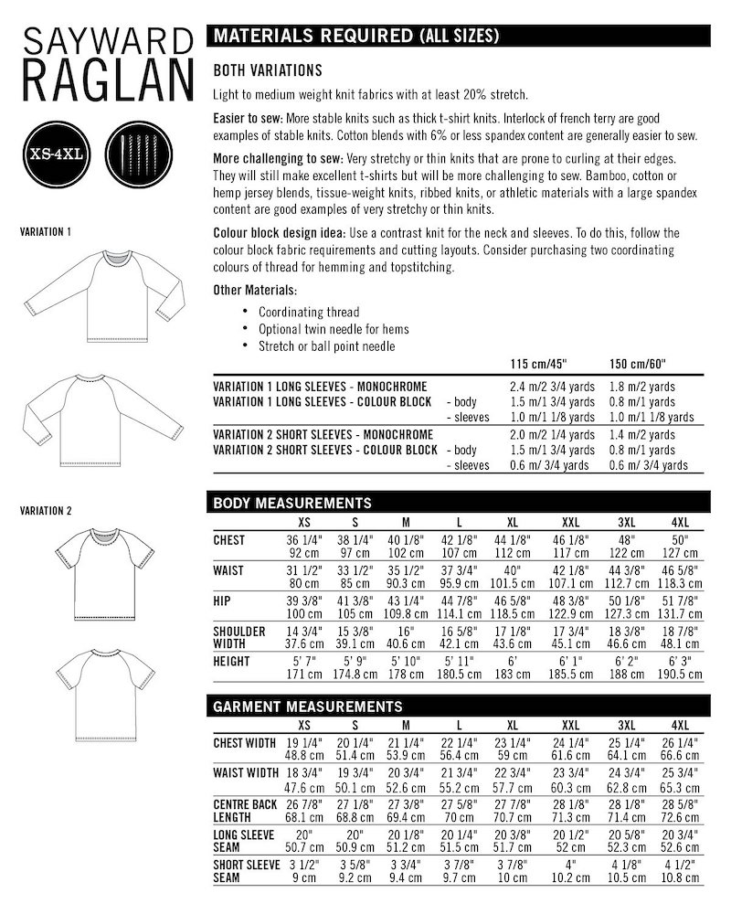 Sayward Raglan Tee Shirt Pattern By Thread Theory Designs