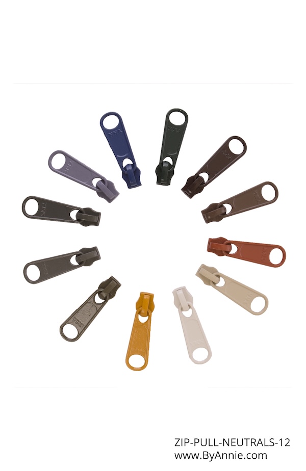 Zipper Pull Set Neutrals Pack of 12 From ByAnnie (ZIP-PULL-NEUTRALS-12)