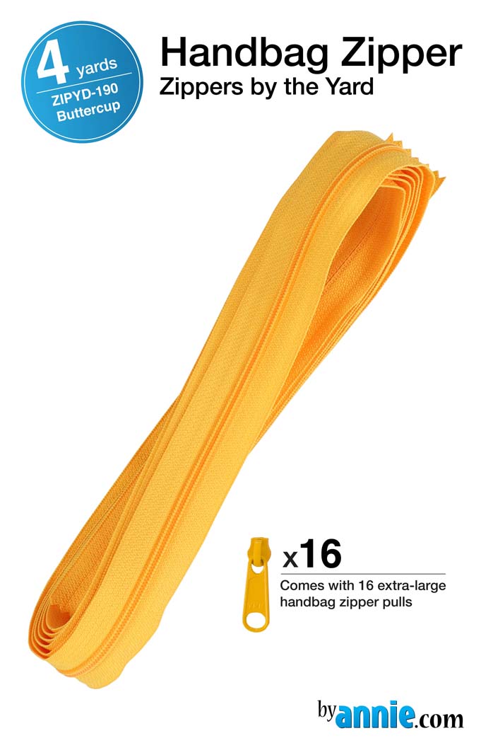 Zipper By The Yard Buttercup From Byannie (Avail Mar)