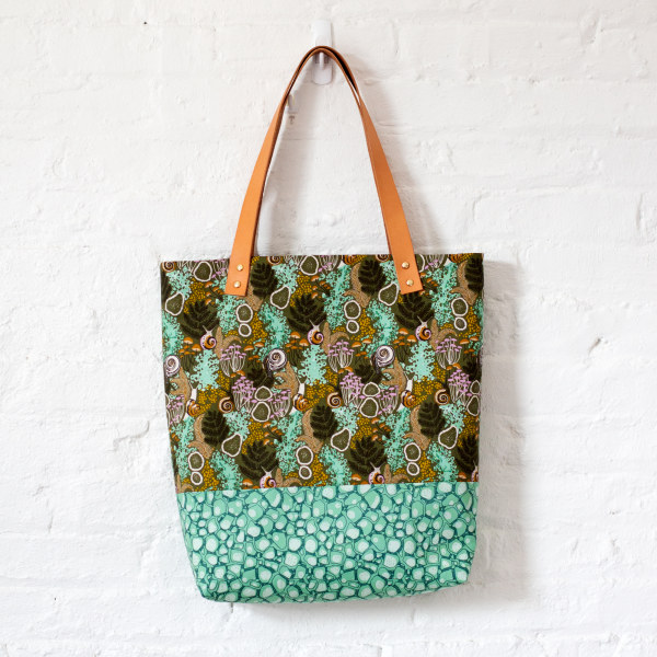 Tote made using Snail Trails Multi and Look Close Blue from the range 