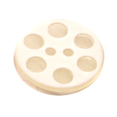 Acrylic Button 2 Hole Indented Circle 15mm White