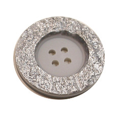 Acrylic Button 4 Hole Metallic 23mm Grey / Silver