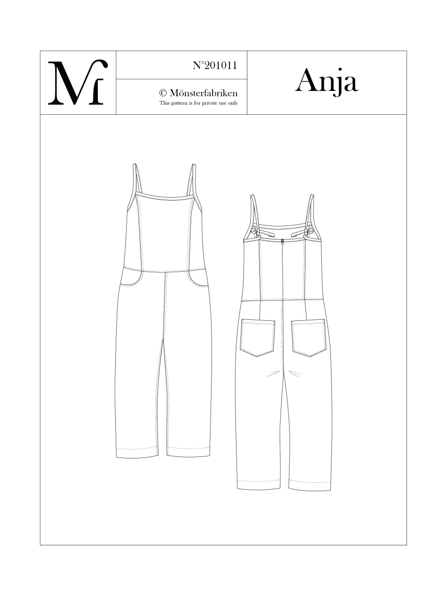 Anja Jumpsuit Pattern 90 - 124cm Hip by Monsterfabriken