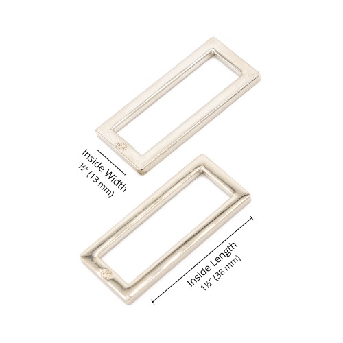 Rectangle Ring - Nickel - 1.5 in (38mm) Pack of 2 From ByAnnie
