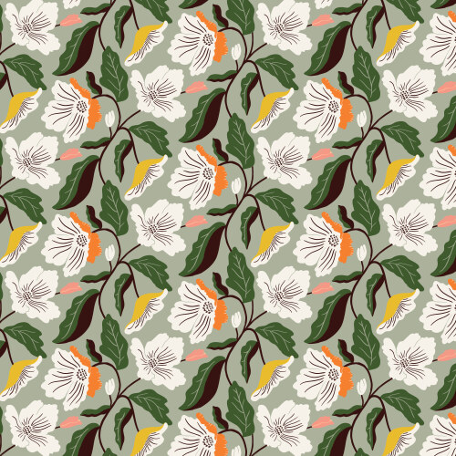 Irises Turquoise From Honey Garden By Juliana Tipton For Cloud9 Fabrics (Due Nov)