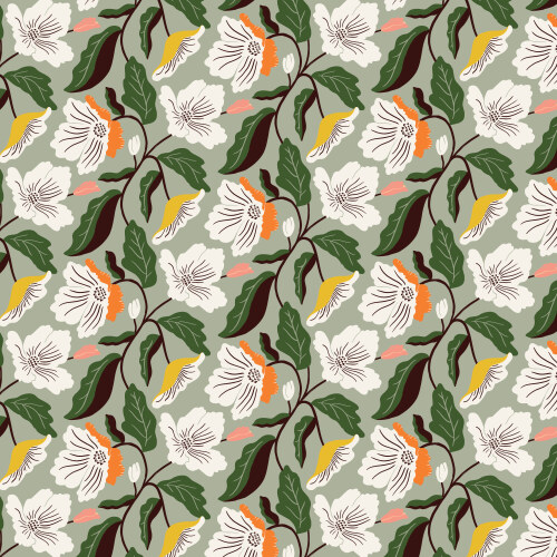 Irises Turquoise From Honey Garden By Juliana Tipton For Cloud9 Fabrics
