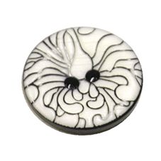 Acrylic Button 2 Hole Engraved 18mm White