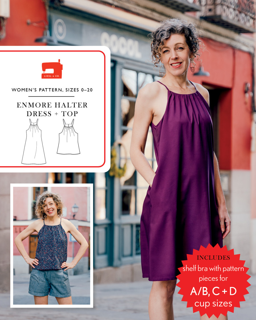 Enmore Halter Dress + Top Pattern by Liesl + Co