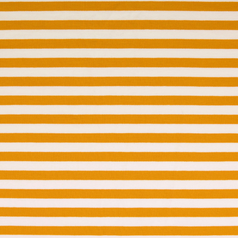 Ochre / White Yarn Dyed Striped French Terry From Malo by Modelo Fabrics
