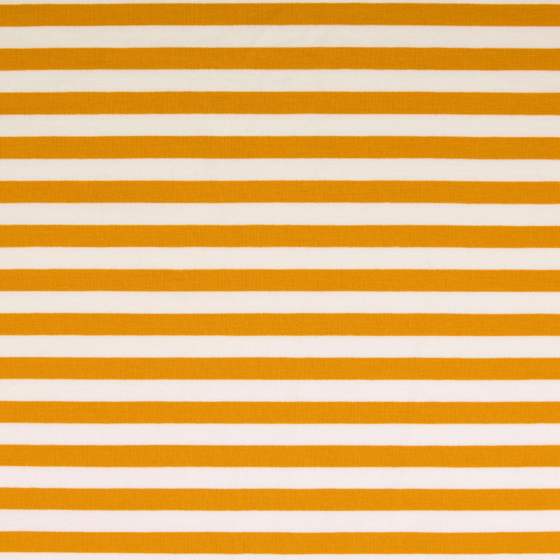 Malo Ochre / White Yarn Dyed Striped French Terry Fabric (Due Apr)