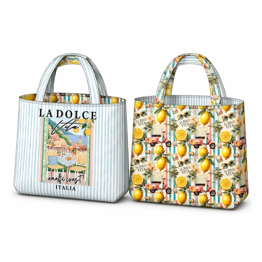Amalfi Reverie Printed Canvas Bag Panel By Stenzo Textiles (Avail Jul)
