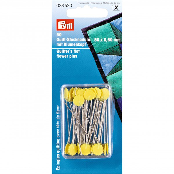 Prym Quilters Flat Flower Pins 0.60 x 50mm Yellow