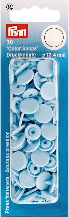 Prym Light Blue Non-sew Colour Snaps - 12.4mm 30 Pieces