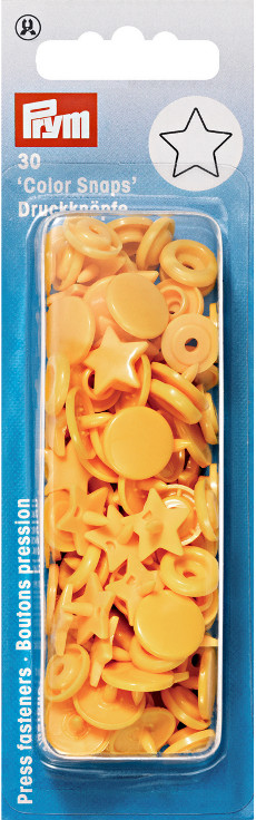 Prym Yellow Star Non-sew Colour Snaps - 12.4mm 30 Pieces