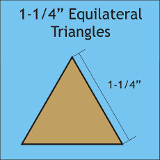 1.125 Inch Equilateral Triangles 100 Pieces - Paper Piecing