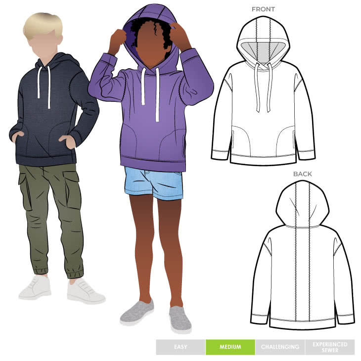 Fitzroy Kids Hoody Pattern Size 1-8 By Style Arc