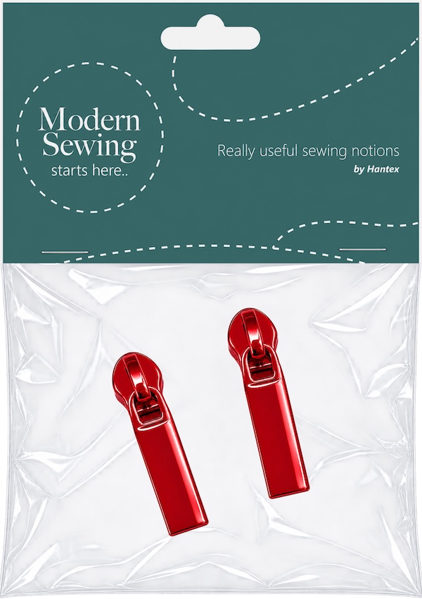 Red Solid Heavy Duty #5 Zip Pull Pack Of 2