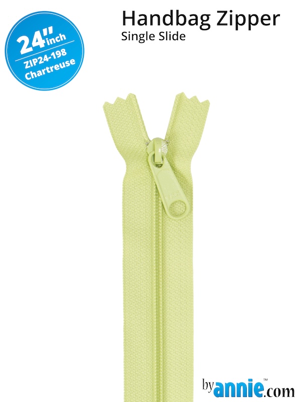 Single Slide Bag Zipper 24in Chartreuse From ByAnnie (ZIP24-198)