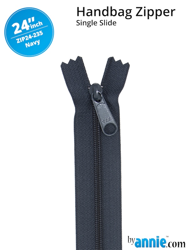 Single Slide Bag Zipper 24in Navy From ByAnnie (ZIP24-235)