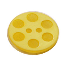 Acrylic Button 2 Hole Indented Circle 18mm Citron