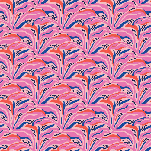 Vast Frontiers from Wonder Jungle in Pink/Multi by Pip & Lo for Cloud9 Fabrics (Avail Jun)