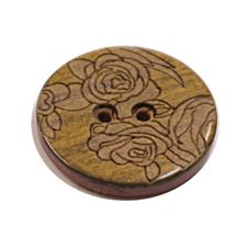 Acrylic Button 2 Hole Engraved 23mm Bronze
