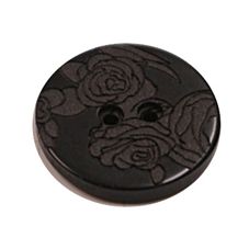 Acrylic Button 2 Hole Engraved 23mm Black