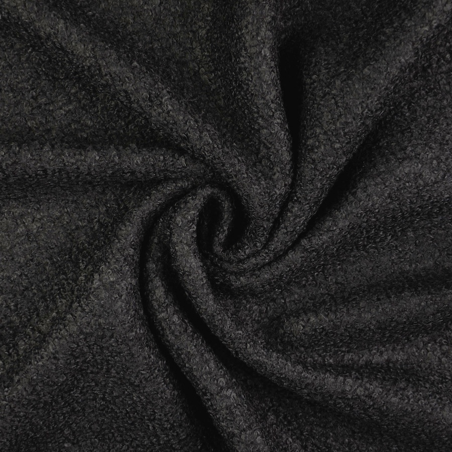 Black Wool Blend Boucle Coat from Pembroke by Modelo Fabrics