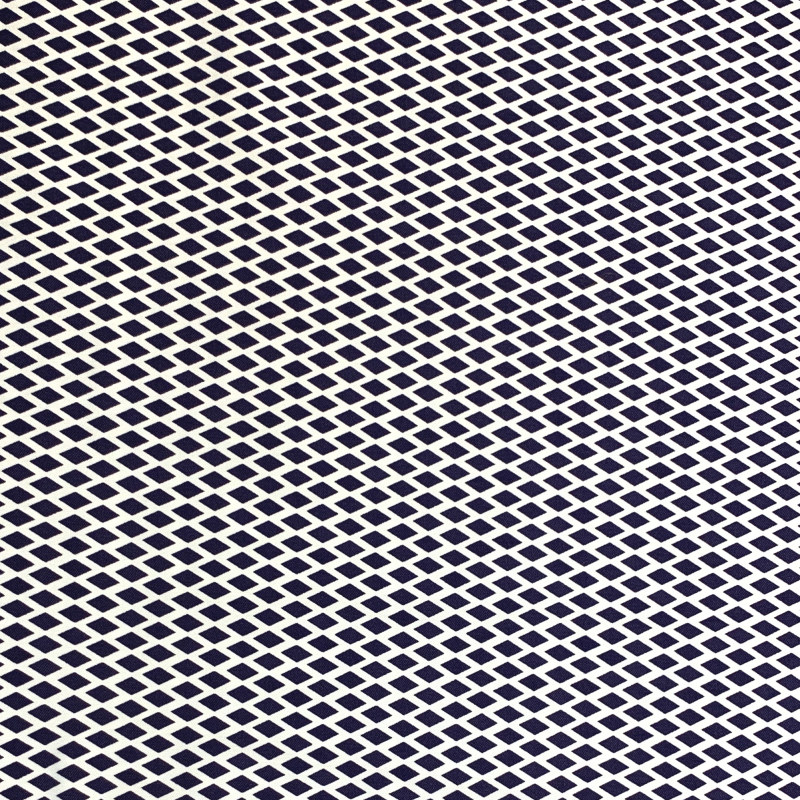 Navy Diamond Print Viscose Bengaline from Tiaret by Modelo Fabrics