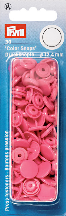 Prym Pink Non-sew Colour Snaps - 12.4mm 30 Pieces