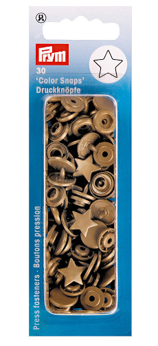 Prym Gold Star Non-sew Colour Snaps - 12.4mm 30 Pieces