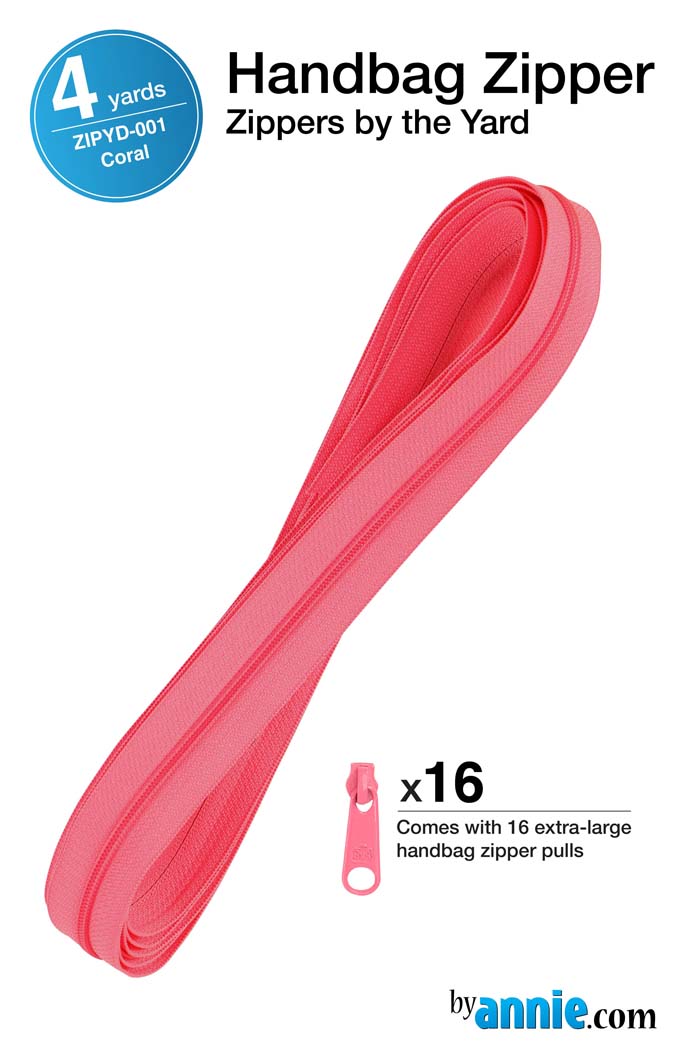 Zipper By The Yard Coral From ByAnnie (ZIPYD-001)