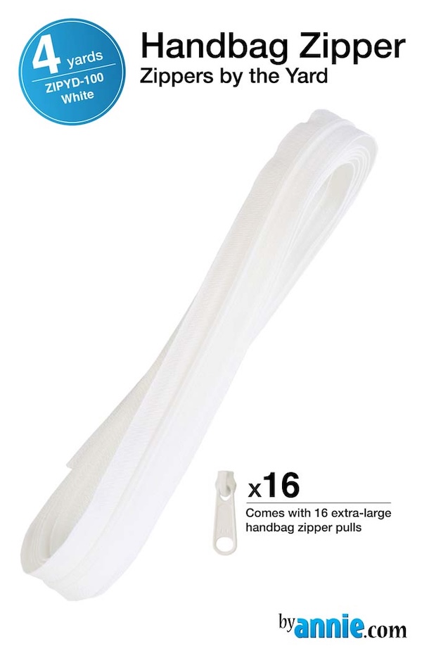 Zipper By The Yard White From Byannie (Avail Mar)