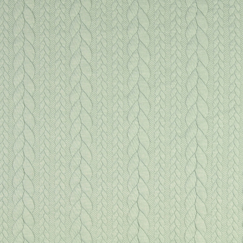 Mint Heathered Cable Jacquard Knit from Barso by Modelo Fabrics