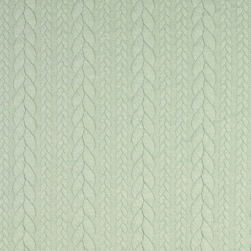 Mint Heathered Cable Jacquard Knit from Barso by Modelo Fabrics