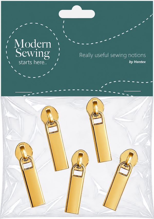 Gold Solid Heavy Duty #5 Zip Pull Pack Of 5