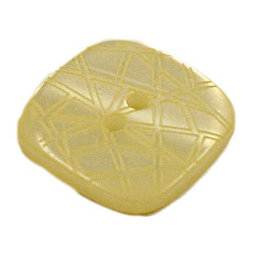 Acrylic Button 2 Hole Square Gloss Embossed 12mm Lemon