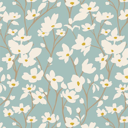 Dogwood Skylight in Flannel from Fresh Linen by Katie O'Shea for AGF