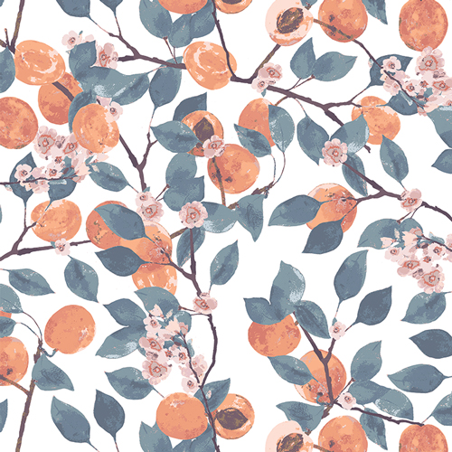 Blossoming Apricots from Mindscape designed by Katarina Roccella in Cotton for AGF