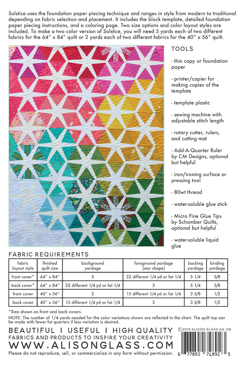 Solstice Quilt Pattern By Alison Glass