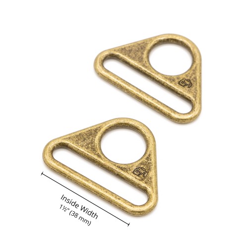 Triangle Ring - Antique Brass - 1.5 in (38mm) Pack of 2 From ByAnnie