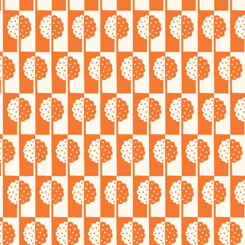 Holly Tree in Orange from Orchard Deco by Ariana Martin for Cloud9 Fabrics (Avail Mar)