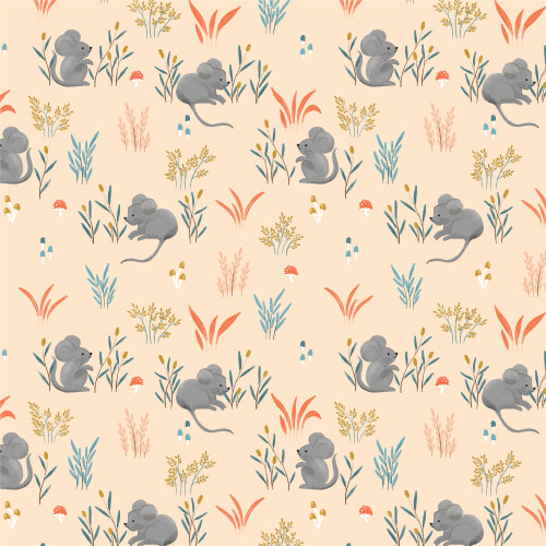 Mouse Meadow From Woodland Creatures By Dominika Godette For Cloud9 Fabrics (Due Oct)